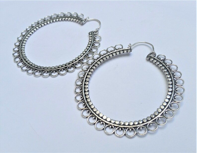 Extra Large Hoop Earrings Silver Hoop Earrings Large Etsy