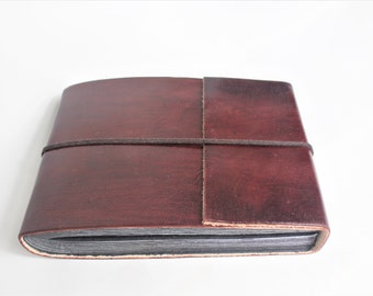 Small Leather Photo Album, Leather Scrapbook, Leather Album, Wedding Book