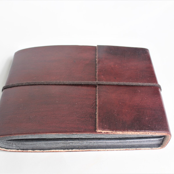 Small Leather Photo Album, Leather Scrapbook, Leather Album, Wedding Book