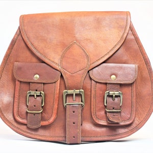 Unisex Leather Shoulder Bag, Saddle Bag, Handbag, Leather Bag, Boho Bag, Small Leather Bag, Brown bag