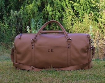 Leather duffle bag, weekender, overnight duffel bag, gym bag, authentic Italian leather travel bag, mens bag, womens bag