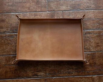 Valet Tray Custom Engraved – Personalized Handmade Italian Leather Catchall Gift