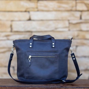 Italian Leather Tote Bag  Unlined or Lined with Zipped Pocket Laptop Bag & Women&#39;s Handbag Perfect Handmade Gift for Her