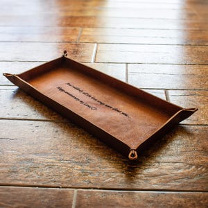 Personalized Leather Valet Tray, Catchall Italian leather tray, Decorative Desk Tray custom gift for him, her, Storage Tray, interior design