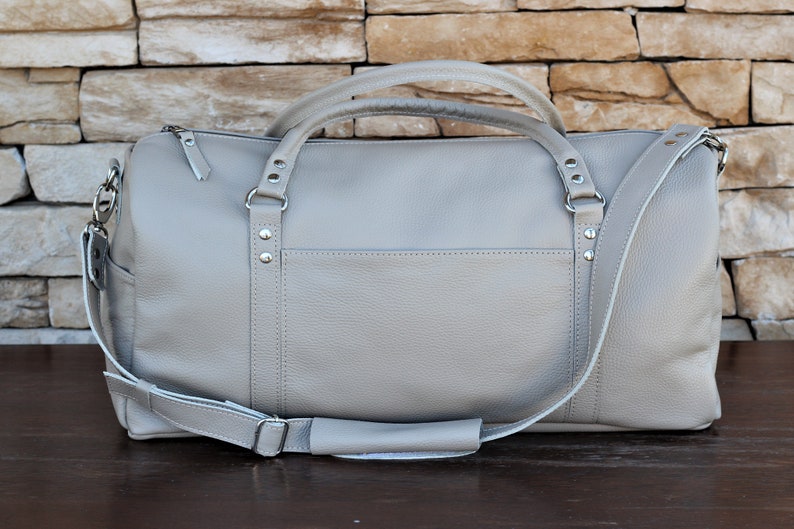 womens leather duffle