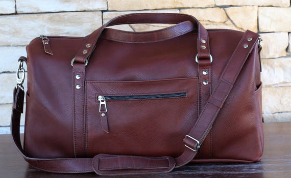 italian leather duffle bags