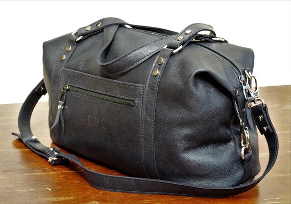 womens leather duffle handbag