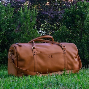 Leather Travel Bag, Duffel Handmade, Weekender Duffle, Personalized Gift, Monogramm Overnight, Gym Bag, Custom Italian Leather Carryon Bag