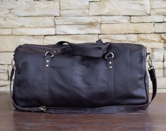 Duffle bag, Italian leather duffel, leather duffle travel bag, leather weekender, mens womens duffel, overnight duffle, sports gym bag