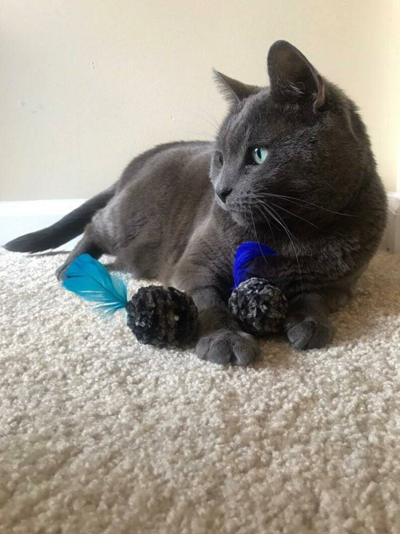 Sets of Catnip Balls With Bells and Feathers