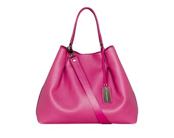 Bolso de cuero de color fucsia  HOFFMANN