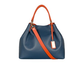 Bolso de cuero de color azul HOFFMANN