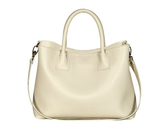 Bolso de cuero de color blanco HOFFMANN