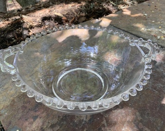 Kaiserglas Depression Ära Glas, Candlewick Nuss Schale. Offene Griffe.