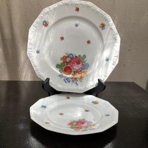 Rosenthal  Continental, Maria Selb Bavaria, Modell PH von Rosenthal, Maria plates 1930s. Set of two, 9.5” & 7.75” Made in Germany.