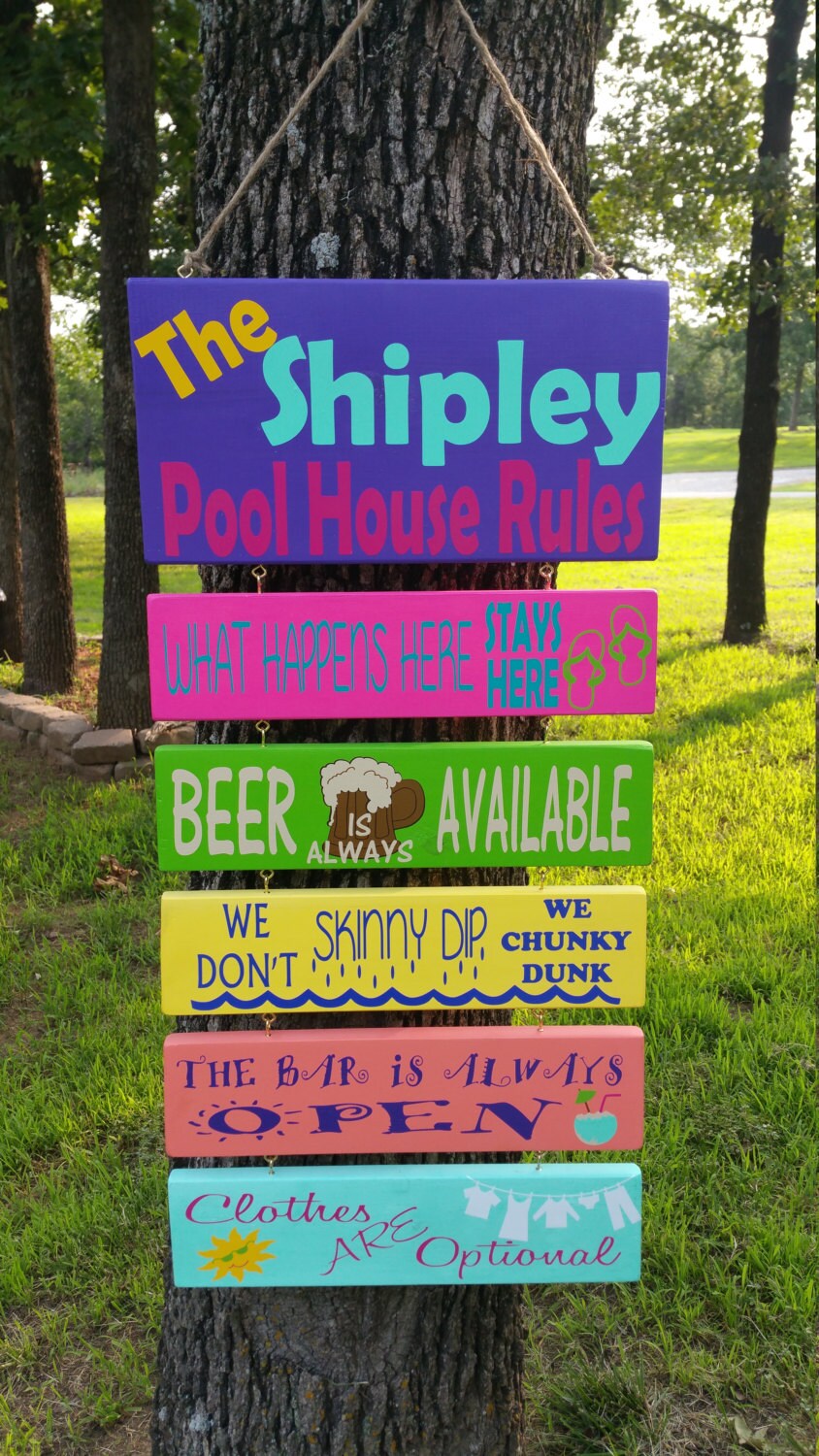 Pool House Rules Sign Etsy