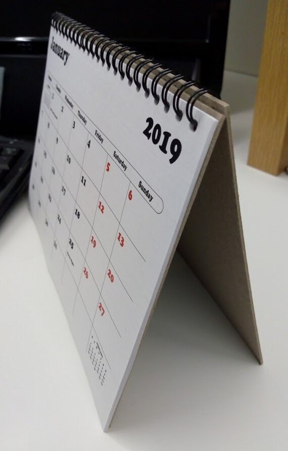 2020 Uk A5 Desk Top Flip Calendar Month To View Stand Up Etsy