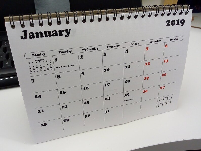 2019 A5 Flip Desk Calendar Uk Etsy