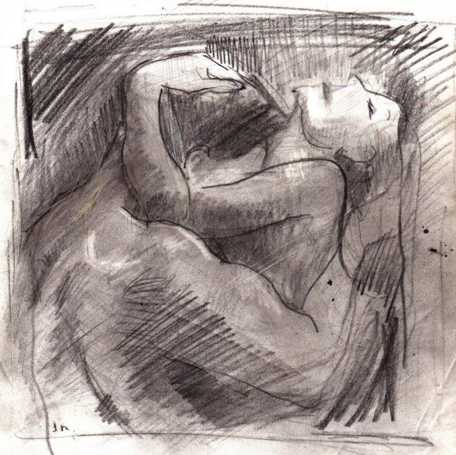 Making Love, loose figure drawing print.