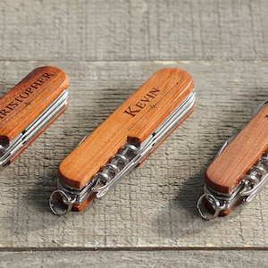 Wooden Pocket Knife, Custom Pocket Knife, Personalized Groomsmen Gift Pocket Knife ,Fathers Day, Folding Knife, Multi Use Knife