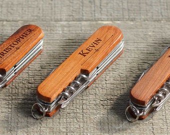 Wooden Pocket Knife, Custom Pocket Knife, Personalized Groomsmen Gift Pocket Knife ,Fathers Day, Folding Knife, Multi Use Knife