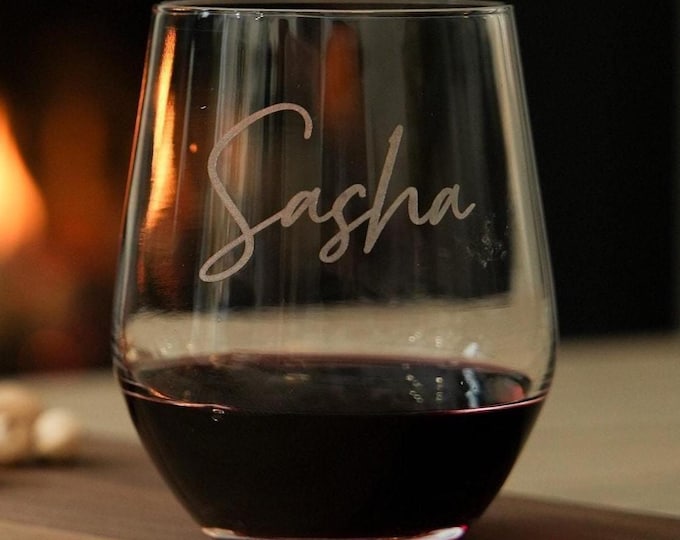 Personalized wine Glass, wine glasses, Stemless wine glass, Engraved Glass, Monogram wine Glass, wedding gifts, bridesmaid gifts