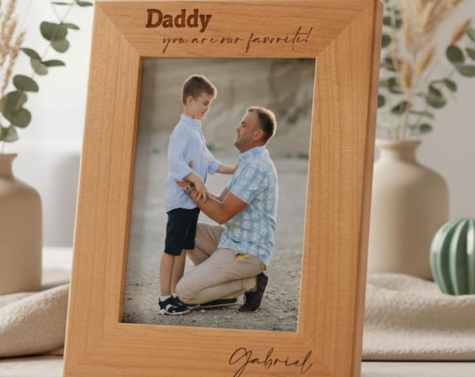 Personalized engraved frame, Custom photo frame, Father's day Gift, Father and son Picture frame