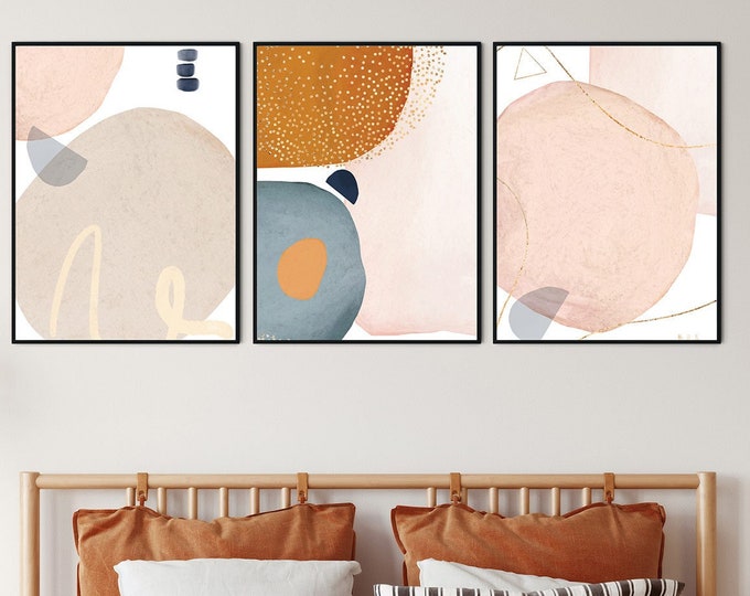 Set of 3 abstract Framed Wall  Print, Landscape Poster, Art Print, Abstract Print, Framed Poster, Set of 3 wall art framed, print poster