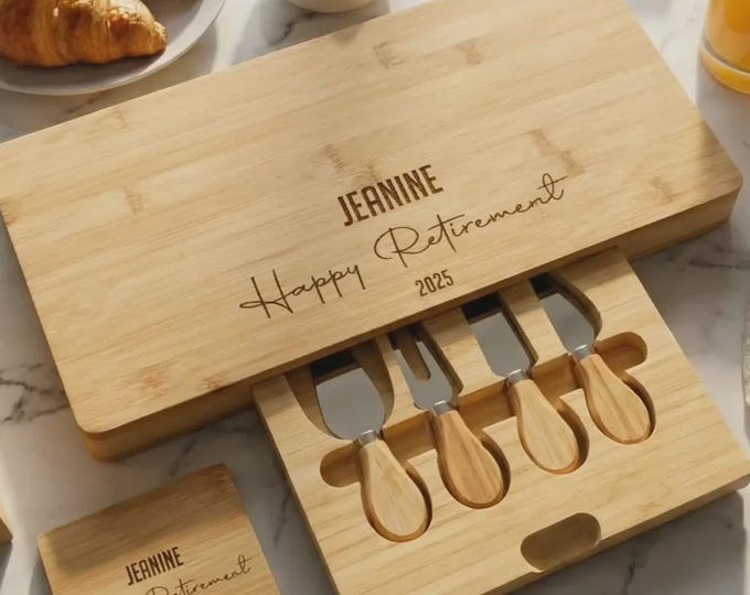 Personalized Charcuterie Board – Happy Retirement: Custom Engraved  Cheese Board,  Kitchen Decor, Retirement, Corporate, Coworker Gift