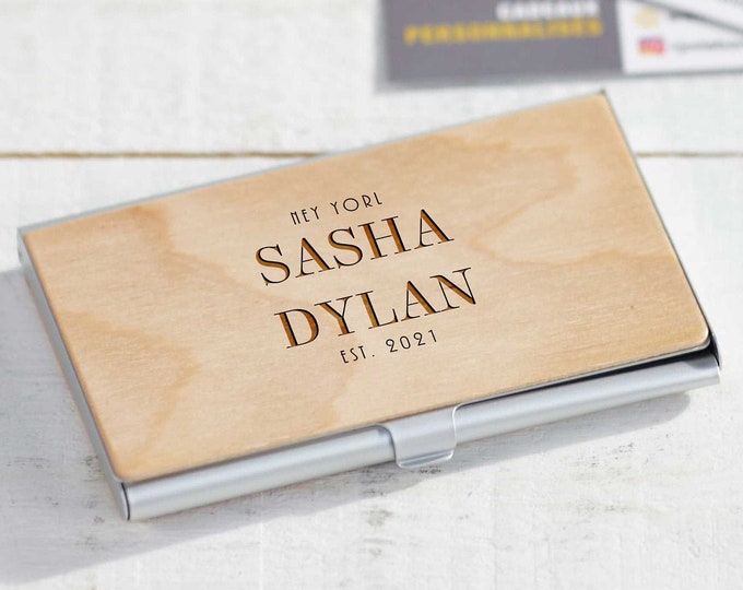 Customized Business Cards Holder, Personalized Wooden Business Cards Holder, Engraved Business Cards cases