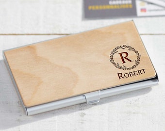 Customized Business Cards Holder, Personalized Wooden Business Cards Holder, Engraved Business Cards cases