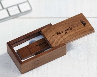 Personalized Wooden USB 32GB, Engraved USB In a box, Wedding Flash Drive, Memory Drive, Custom Flash Drive, Memory Stick