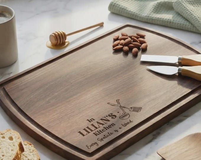 Personalized Cutting Board for Mom - Custom Engraved Charcuterie Board: Gift for Grandma