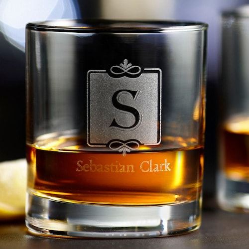 Personalized Whiskey Glass Groomsmen Gift Custom Rocks Etsy