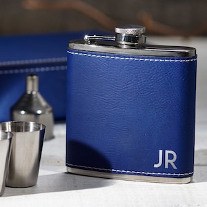 Personalized Flask Set with Shot Glasses in Box, Monogrammed Flask, Groomsman Gift