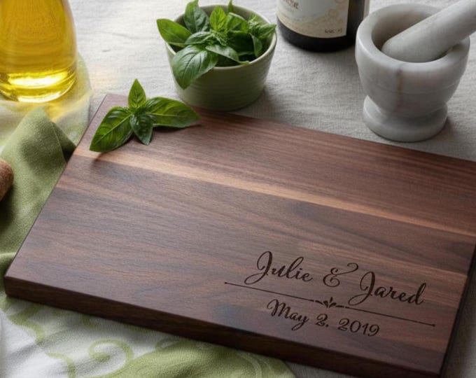 Wedding Gift for Couple | Personalized Cutting Board & Custom Wooden Charcuterie Platter
