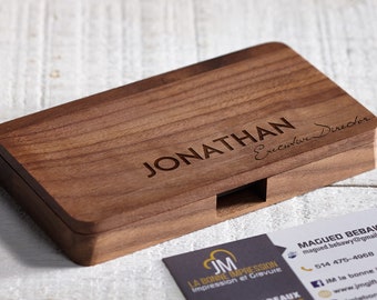 Customized Business Cards Holder, Personalized Wooden Business Cards Holder, Engraved Business Cards cases