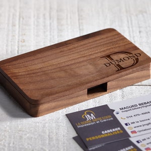 Porte-cartes de visite personnalisé - Porte-cartes de visite personnalisé : cadeau professionnel, cadeau de remise des diplômes, cadeau collègue, cadeau patron