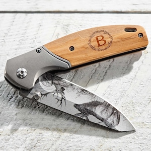 Personalized Pocket Knife, Custom Engraved Folding Camping Tool, Hunting Knife, Unique Father&#39;s Day, Birthday, Husband, Groomsmen Gift