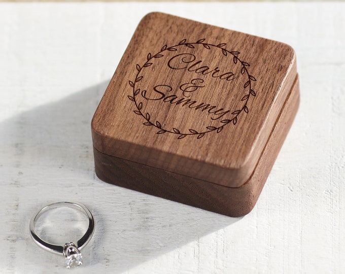 Personalized Wedding Ring Box, Ring Bearer Ring Box, Engagement Ring Box, Ring Box Holder, Custom Wood Ring Box, Proposal Ring Box