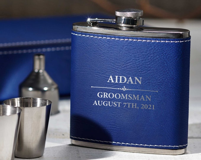 Personalized Flask, Personalized Flask Set with Shot Glasses , wooden gift box with flask, Groomsman Gifts, Best man Gifts. weddings gifts