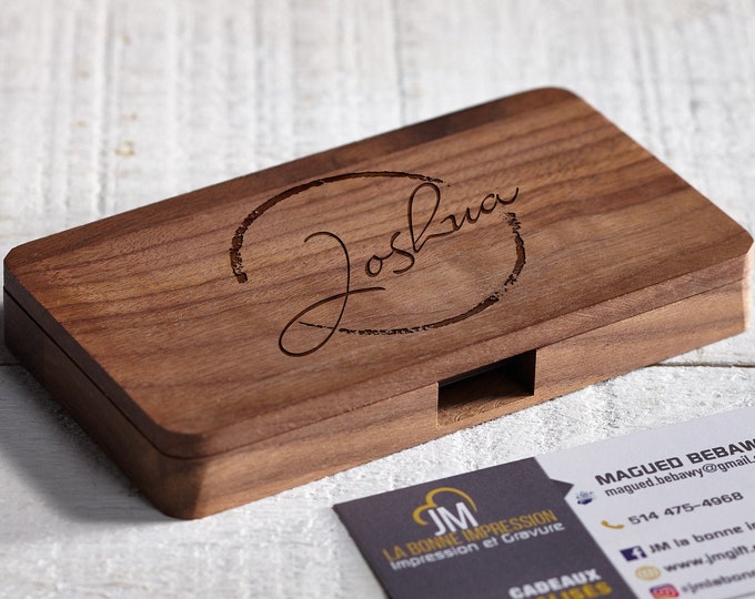 Customized Business Cards Holder, Personalized Wooden Business Cards Case, Colleague Gift,  Professional Gift, Corporate Gift, Boss Gift