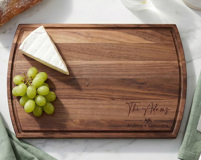 Personalized Cutting Board, Customized Charcuterie Board: Wedding, Housewarming, Anniversary, Engagement, Couple, and Christmas Gift