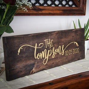 Personalized Family Name Wood Sign: Rustic Farmhouse Decor