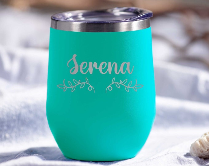 Personalized wine tumbler, Bridesmaid tumbler, Insulated tumbler, Engraved wine tumbler, Wedding gift, Gift for her