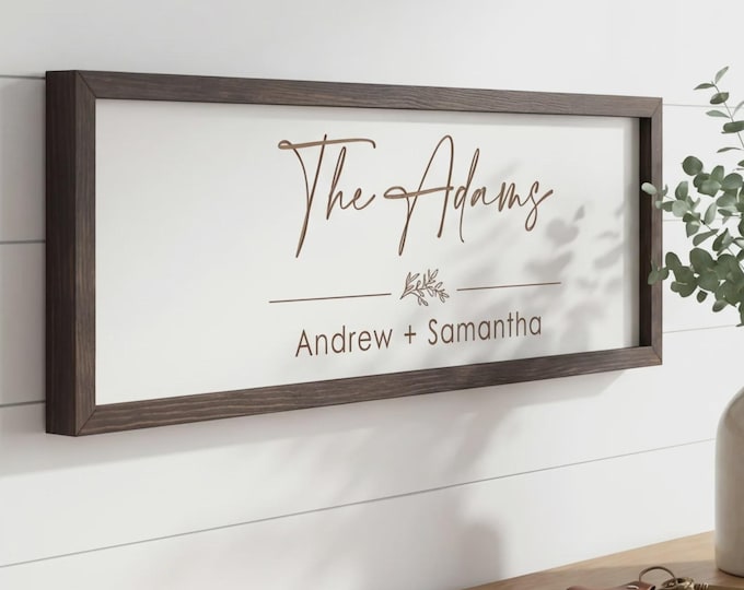 Personalized Farmhouse Wood Sign, Custom Engraved Wall Decor, Housewarming Gift