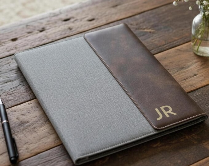 Personalized Monogrammed Portfolio, Custom-Engraved notepad, Customized portfolio, Graduation, Boss, Coworker, Teacher, Business Gift