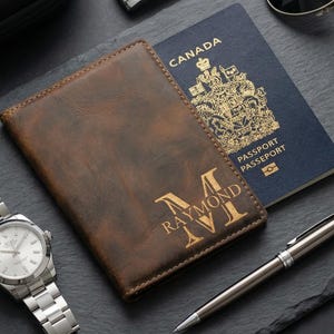 Custom Passport Cover,  Personalized Monogrammed Passport Holder, Engraved Passport Cover,  Personalized Vegan Leather Passport Cover