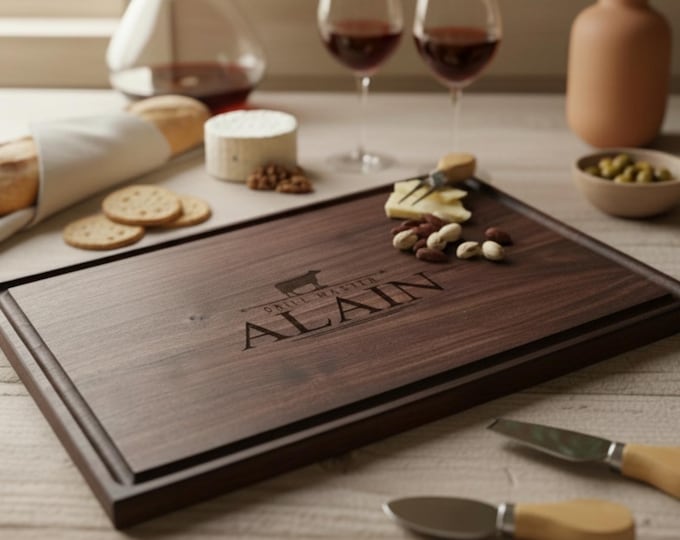 Personalized cutting board, Grill Master: Custom Engraved Charcuterie Board, Gift For Him, Gift for Dad, Husband Gift, Grilling Gift, Chef