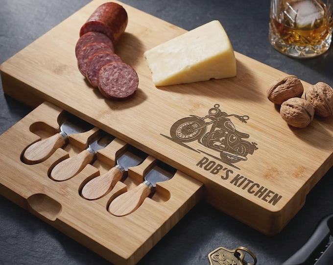Personalized Charcuterie Board – Motorcycle Themed: Custom Engraved  Cheese Board, Biker kitchen decor, Motorcycle enthusiast, Rider Gift